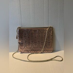 Victoria’s Secret Elegant Rose Gold Laser-Cut Crossbody Bag